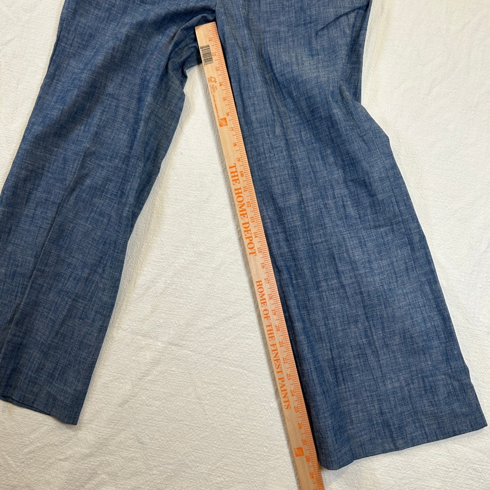 Women's Banana Republic Blake Wide Leg Pants Blue Linen Blend Mid Rise Sz 6 NWT - Picture 7 of 11